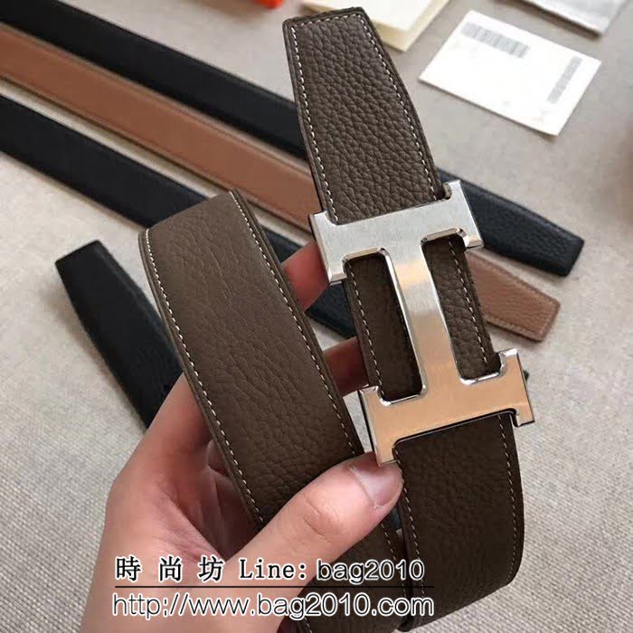 愛馬仕HERMES 寬版頭尾雙八字 官網同步 雙面可用 原版皮高端男士皮帶 HHG1536